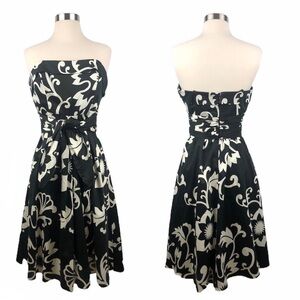 Bahari Strapless Fit & Flare Bow Dress Medium